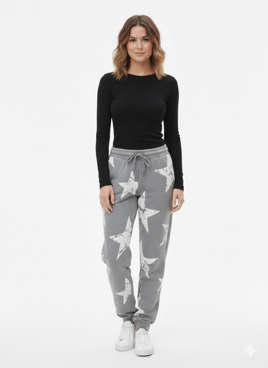 Pantalones anchos Star Puff grises