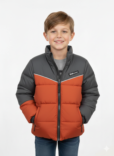 Anorak de rombos en naranja quemado