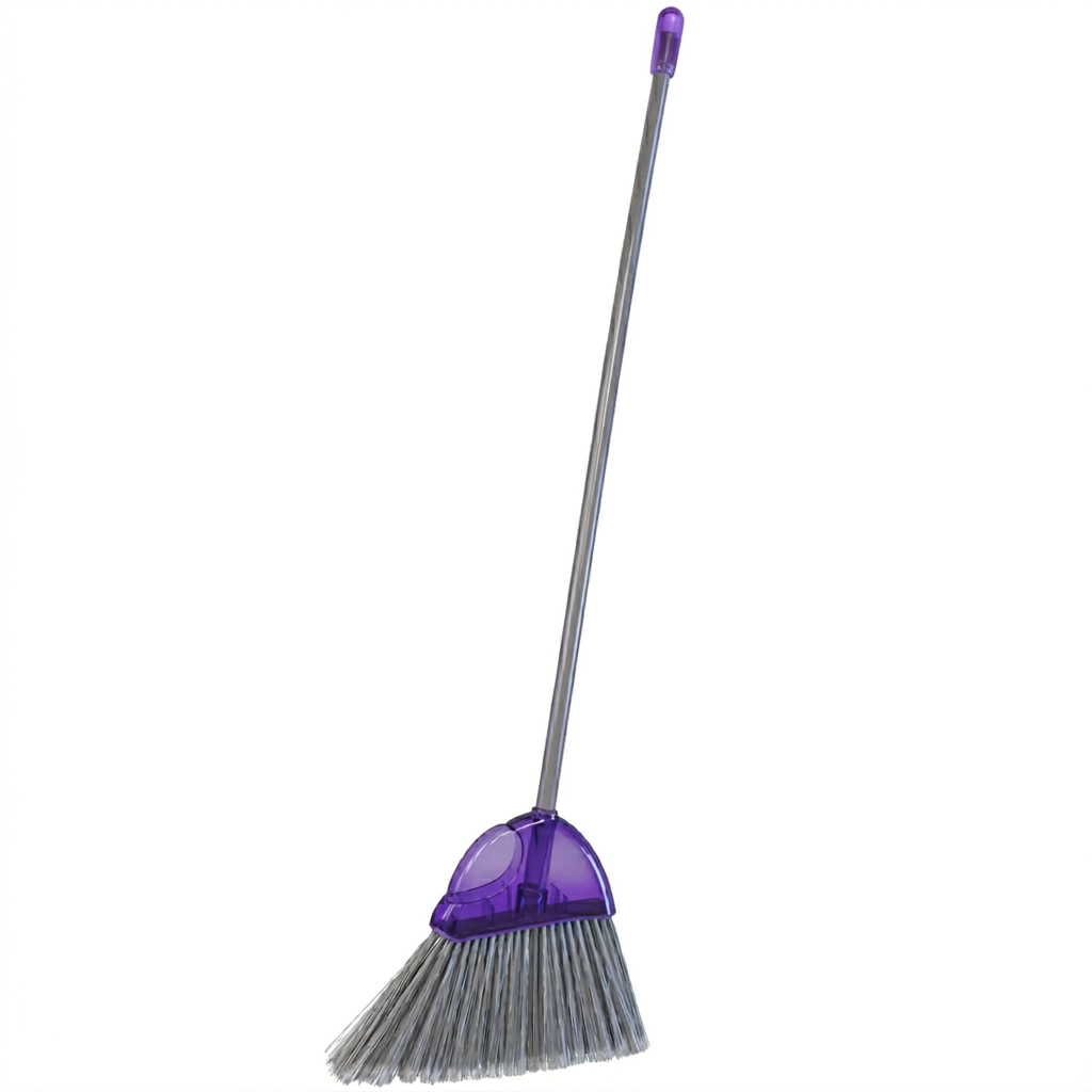 Escoba de ángulo grande transparente morada