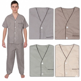 Pijama de hombre manga corta con pantalón largo corto beige
