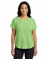 Blusa dolman de manga y cuello redondo con botones decorativos en la parte posterior, diseño de manzana - Ninety