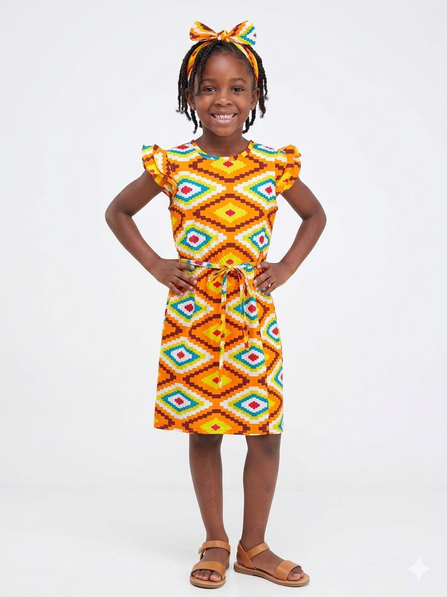 Vestido Amarillo Multi  niña - Etnia Negra