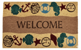 Mat Printed Coir 18x28 Welcome Coastal