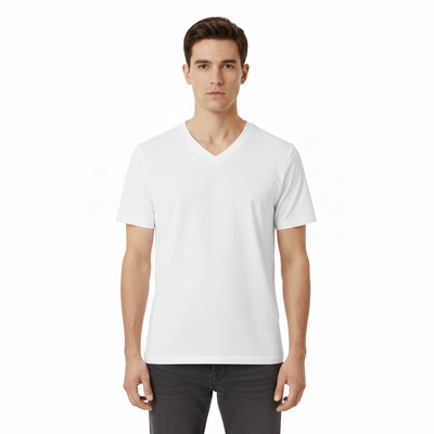 Camiseta blanca con cuello en V