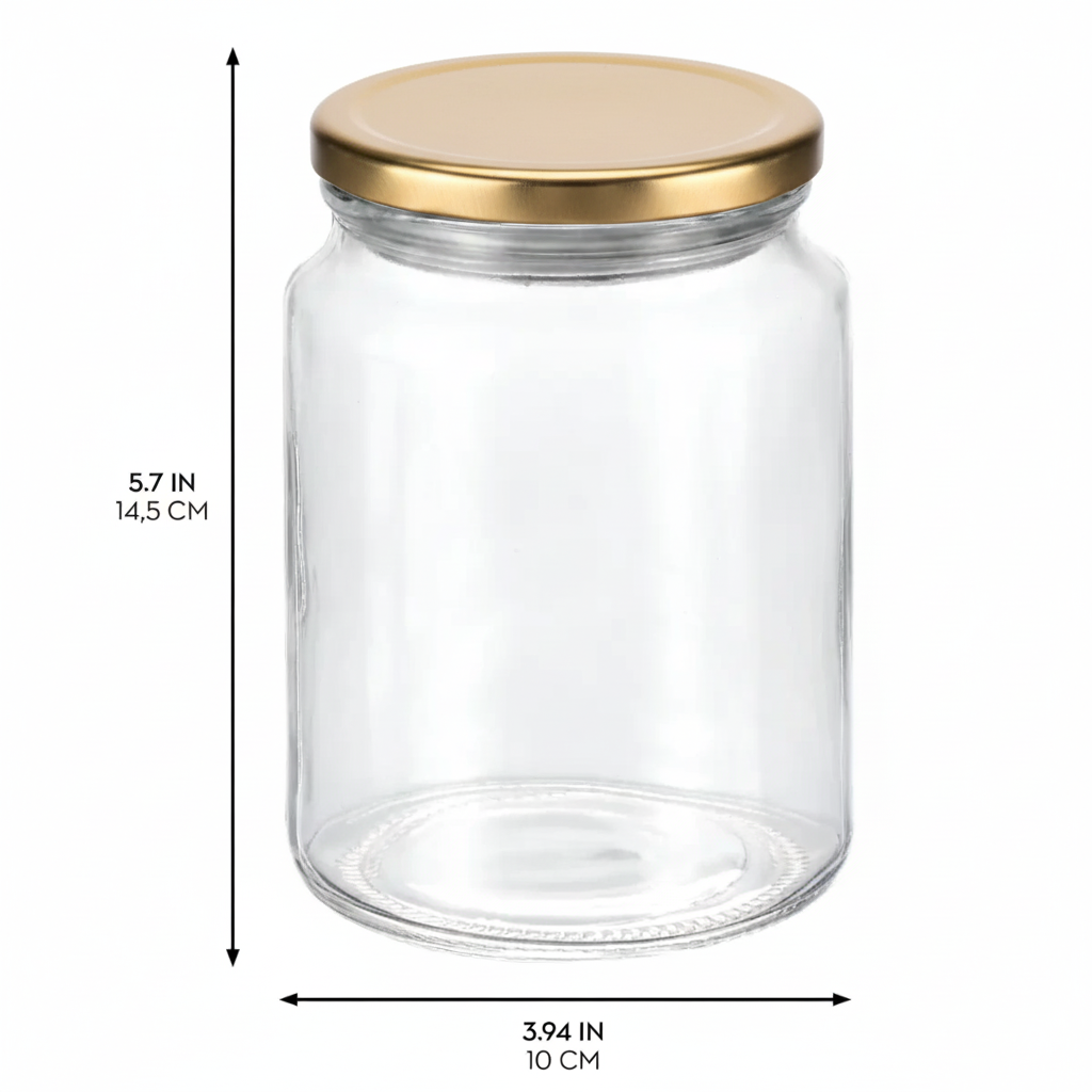 Gracie Glass Jar 700 ML Clear/Soft Brass