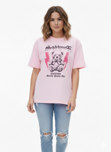 Boxy Cropped Graphic Tee Pink