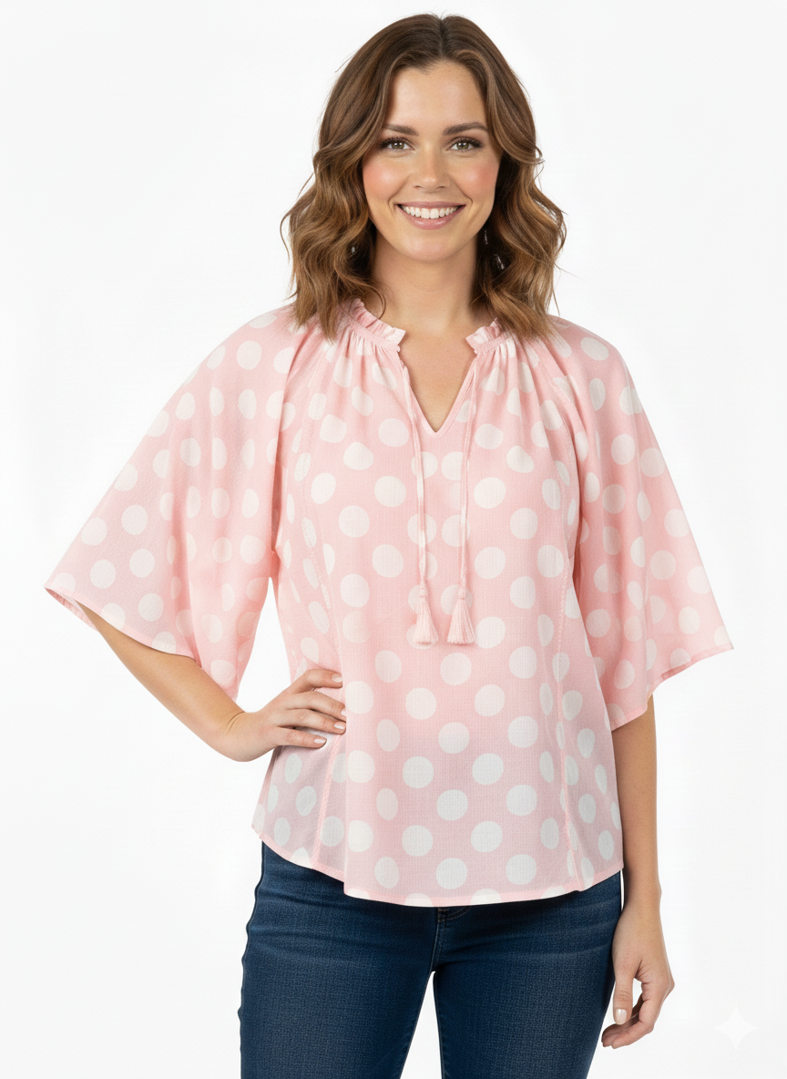 Blusa rosa claro / blanco brillante - Zac & Rachel