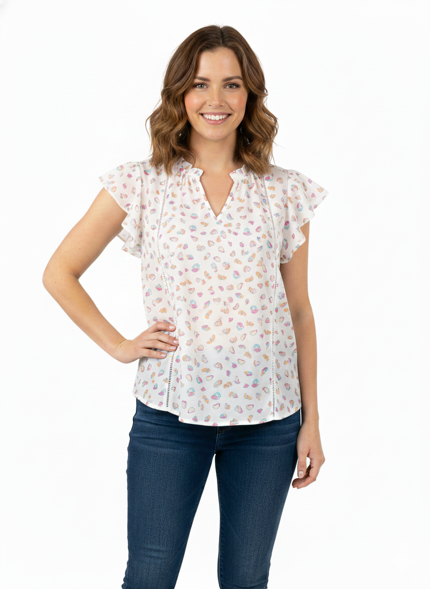 Blusa Blanco Brillante / Amapola de Islandia - Zac & Rachel