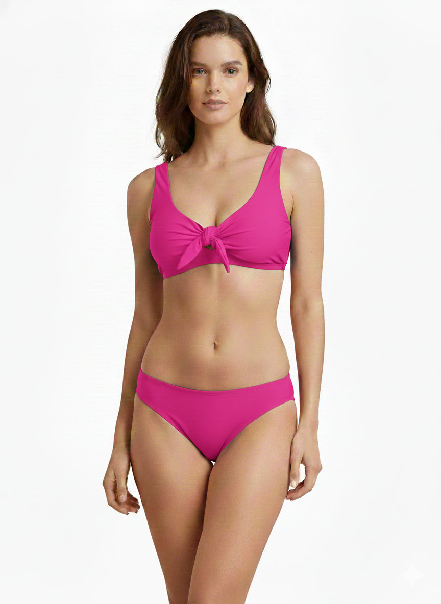 Traje de baño de 2 piezas rosa fuerte para damas - Emma Jordan