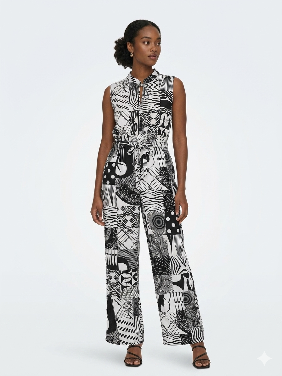 Mono estampado blanco y negro - Etnia negra