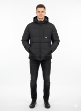 Double Needle Quilted Puffer Black