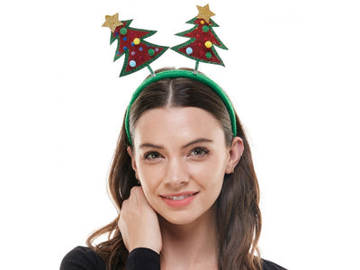 Diadema de árbol de Navidad con pajarita, set de 2