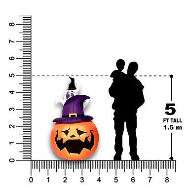 Fantasma de 5 pies de altura sobre calabaza