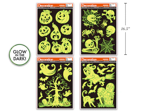 Pegatinas de Halloween que brillan en la oscuridad para ventanas