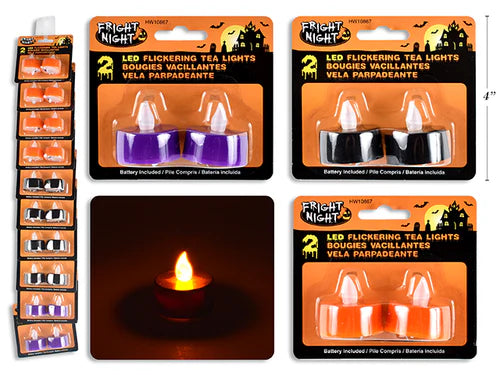 Vela LED parpadeante de Halloween, paquete de 2