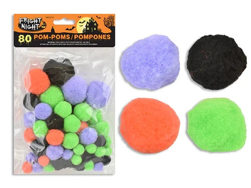 Paquete de 80 pompones de Halloween