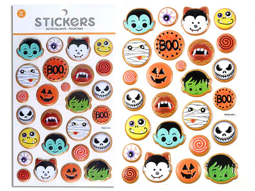 Pegatinas pop-up con relieve de contorno dorado de Halloween