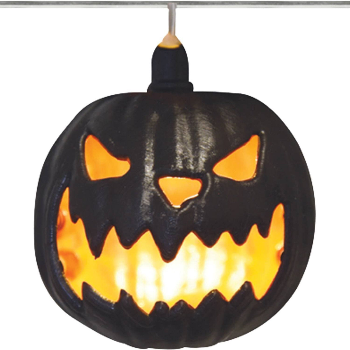 Calabaza iluminada con guirnalda