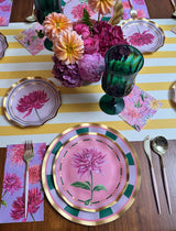 Plato de ensalada de jardín Dahlia de 8" con lámina dorada