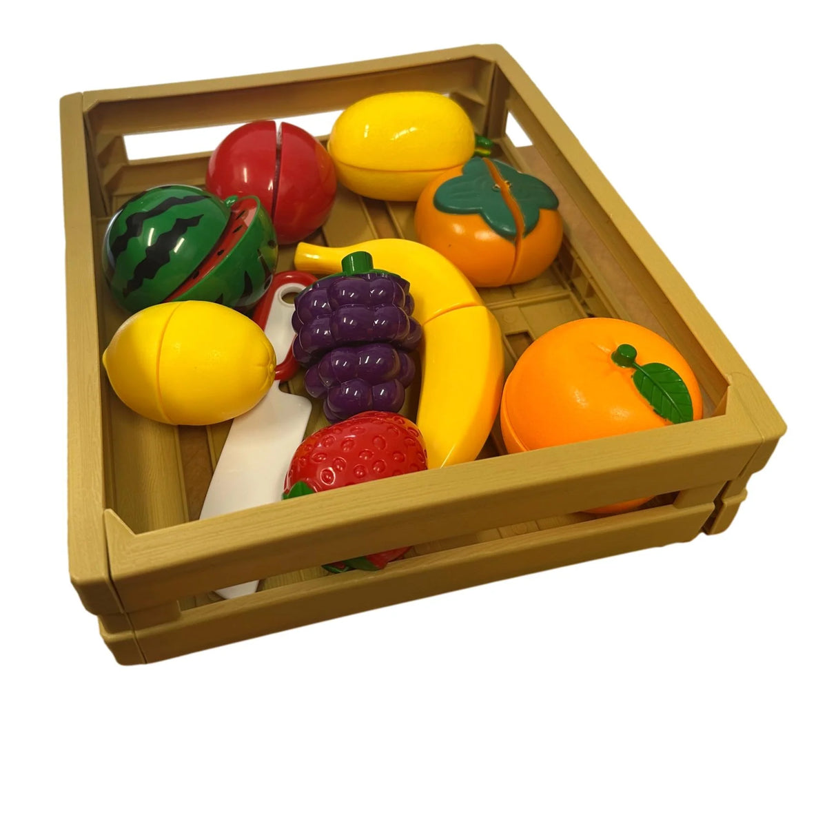 Set de juego de mercado de 11 piezas - Caja con frutas