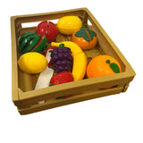 Set de juego de mercado de 11 piezas - Caja con frutas