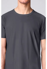 Camiseta de cuello redondo para hombre, color peltre