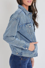 Chaqueta de mezclilla oversize estilo novio para mujer