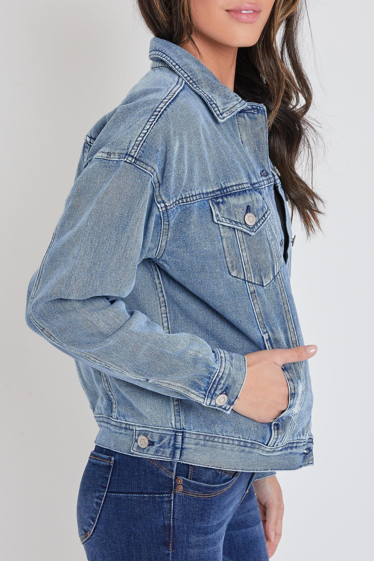Chaqueta de mezclilla oversize estilo novio para mujer