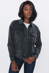 Chaqueta vaquera oversize de mujer tipo "boyfriend" negra