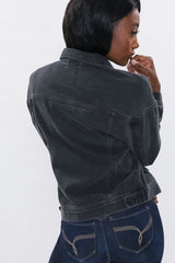 Chaqueta vaquera oversize de mujer tipo "boyfriend" negra