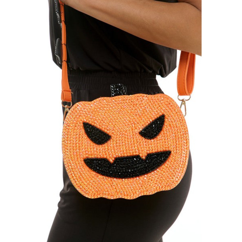 Orange Sequin Pumpkin Crossbody