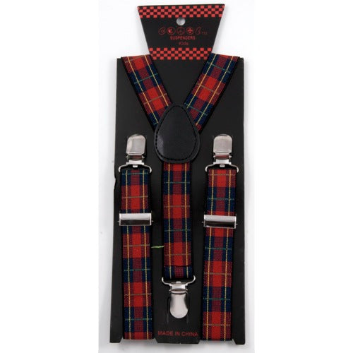 Red plaid suspenders