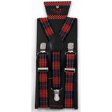 Red plaid suspenders