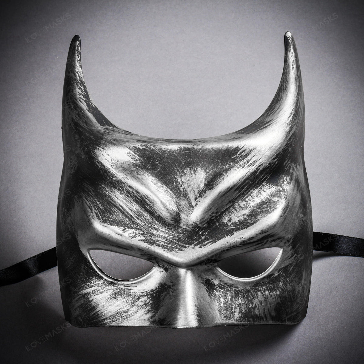 Batman Style Mask - Black Silver