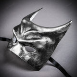 Batman Style Mask - Black Silver