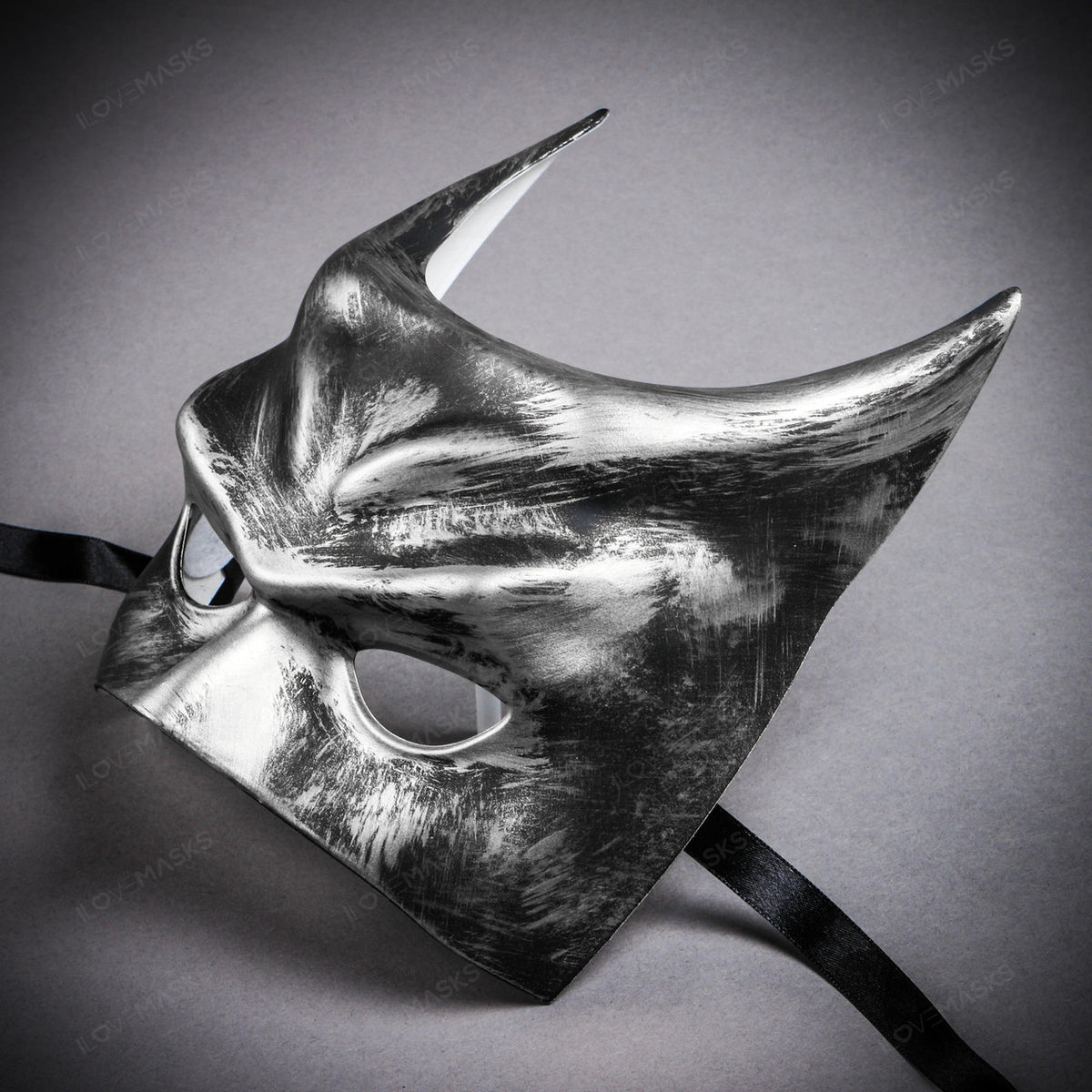 Batman Style Mask - Black Silver