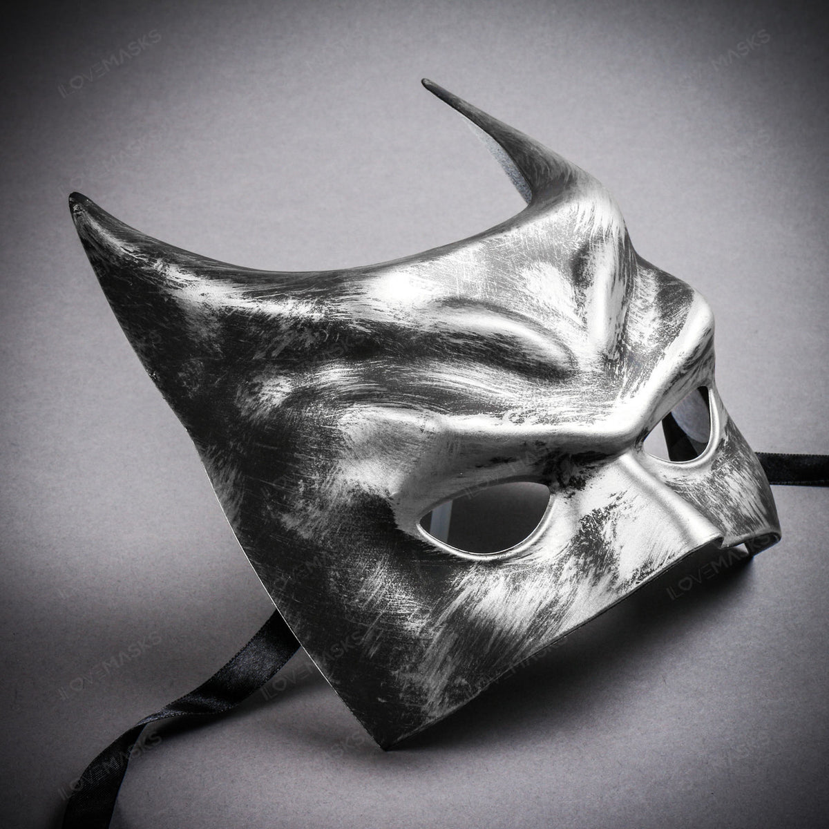 Batman Style Mask - Black Silver