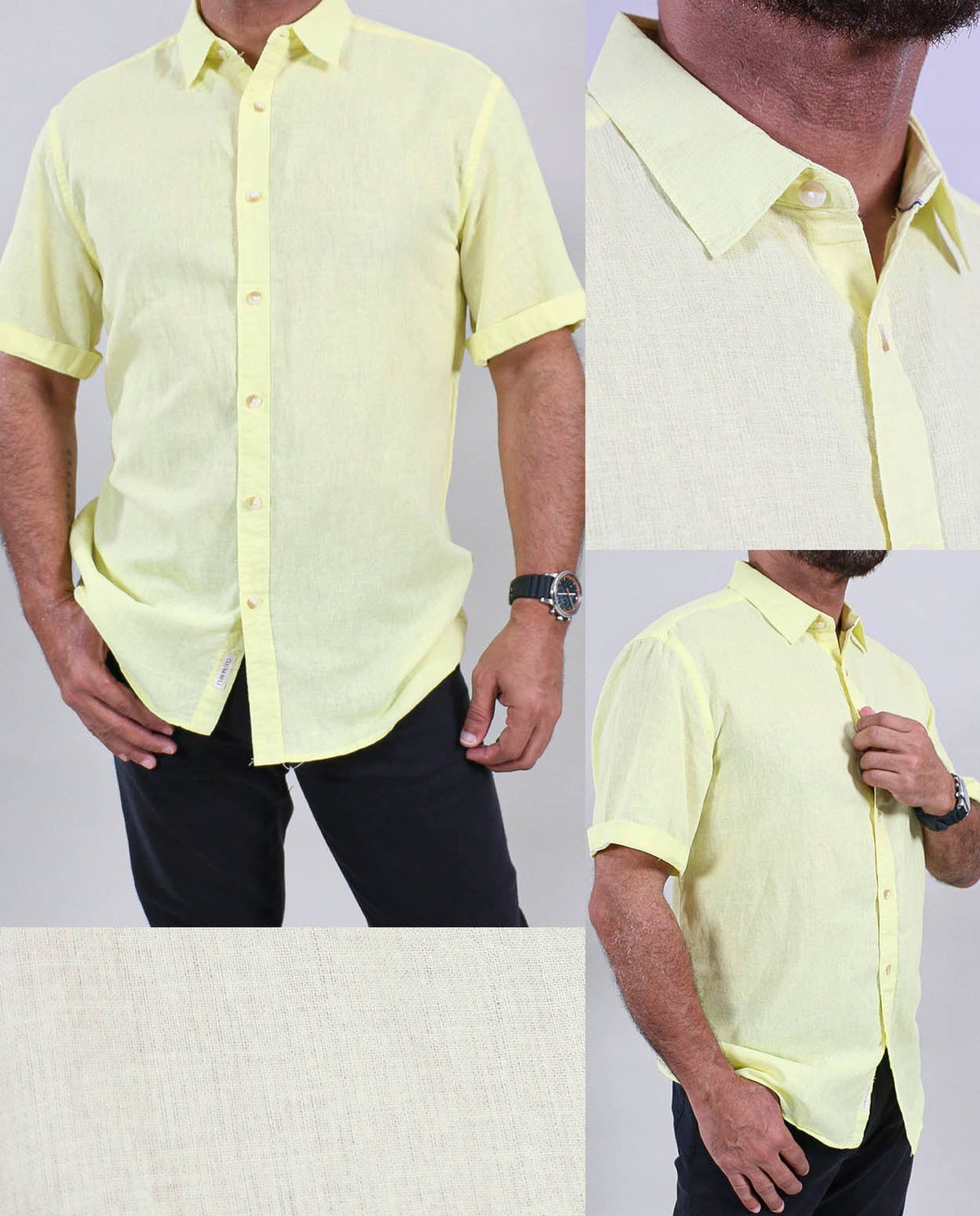 Camisa amarilla lima para caballero