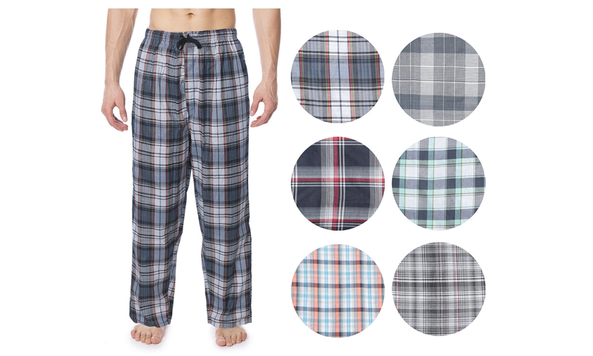 Pantalones de pijama de algodón grandes para hombre