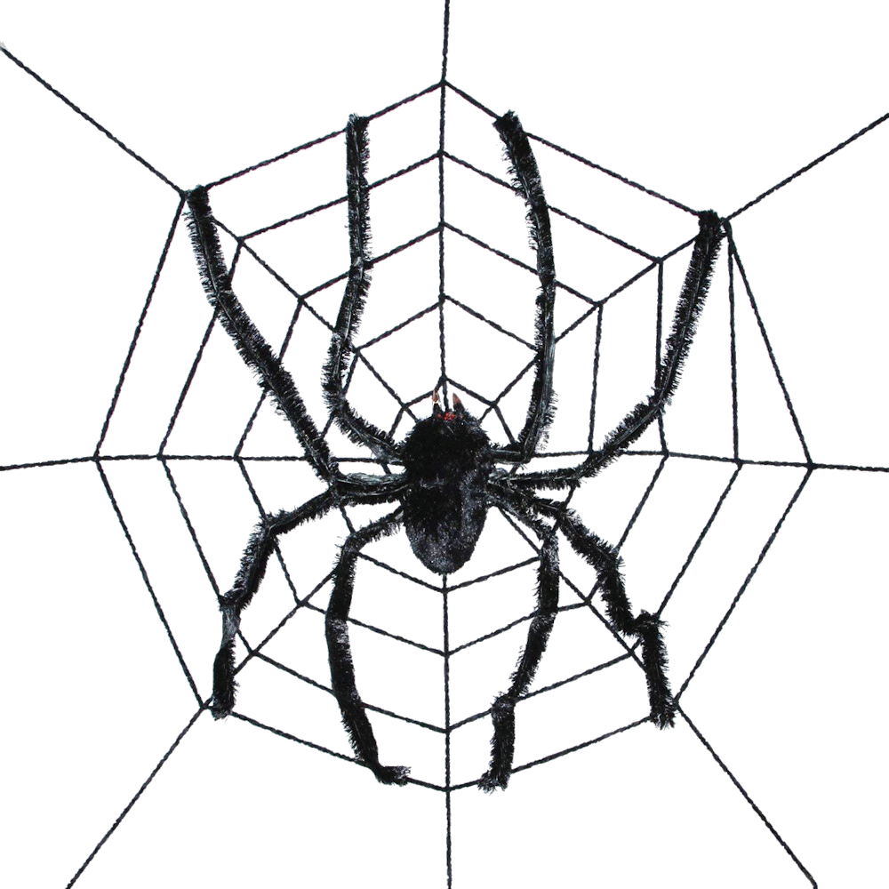 Malla blanca de 95" con araña negra