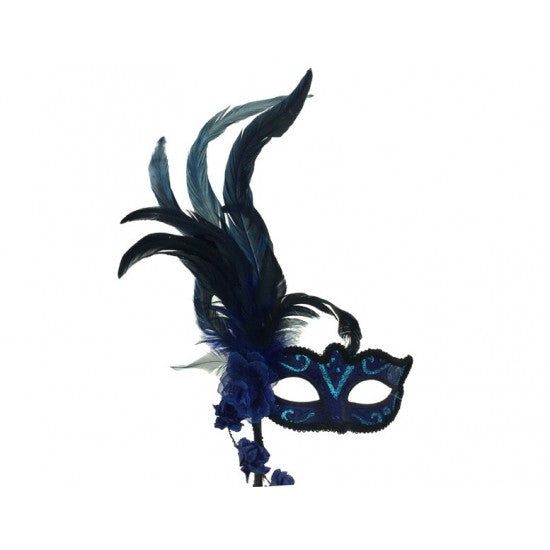 Antifaz con Pluma y Varita Azul
