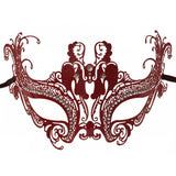 Red Swan Filigree Mask with Silver Gems
