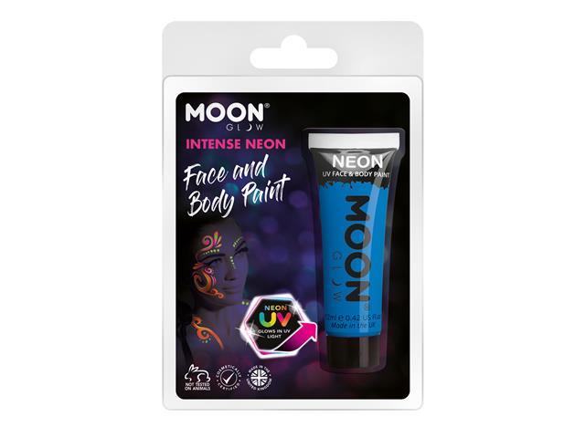 Azul Intenso – Pintura neón UV para cara y cuerpo, 12 ml