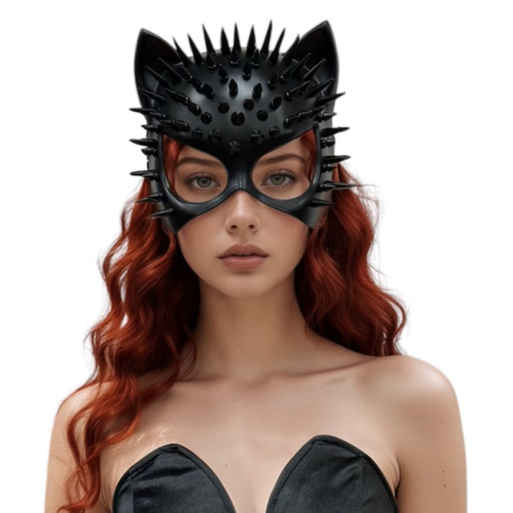 Black Spiked Cat Mask