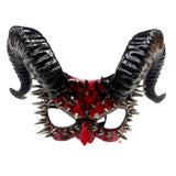 Black & Red Devil Horn Spike Mask