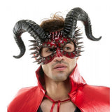 Black & Red Devil Horn Spike Mask
