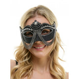 Black Rhinestone Half Mask