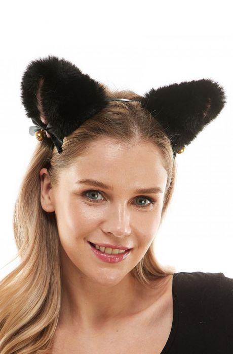 Diadema de orejas de gato negro