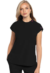 Top de cuello redondo negro