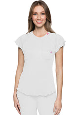 Camiseta blanca con borde de lechuga